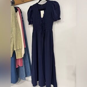 Blu Pepper Navy Long Sleeve Dress